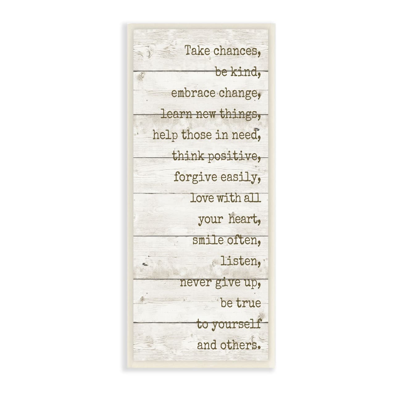Stupell Industries Take Chances Family Home Inspirational Word Textured Wood Design Wood Wall Plaque